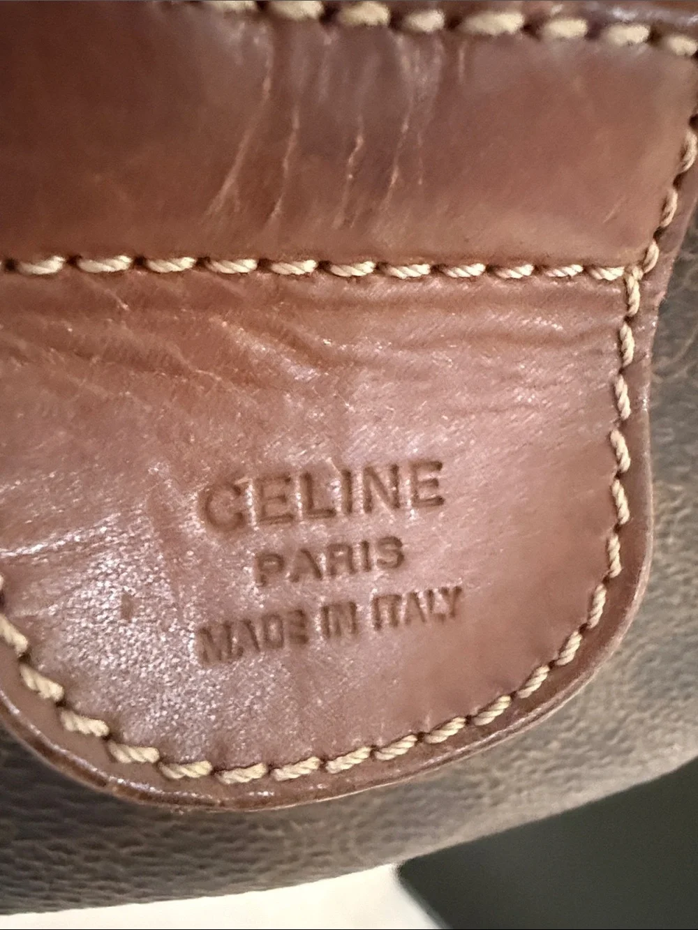 Vintage Celine Coated Canvas and Leather Bowling Bag authentic Celine monogram